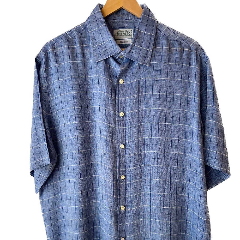 Men's Short Sleeve Linen Shirt by Thomas Pink